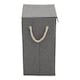 image 3 of Living and Home Laundry Hamper Clothes Storage with Lid & Handles- Grey