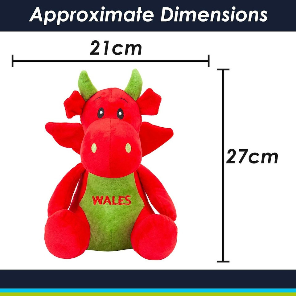 image 1 of Red Dragon Soft Toy Cute Plushie Huggable Cuddly Stuffed Toy Gift 27cm Red