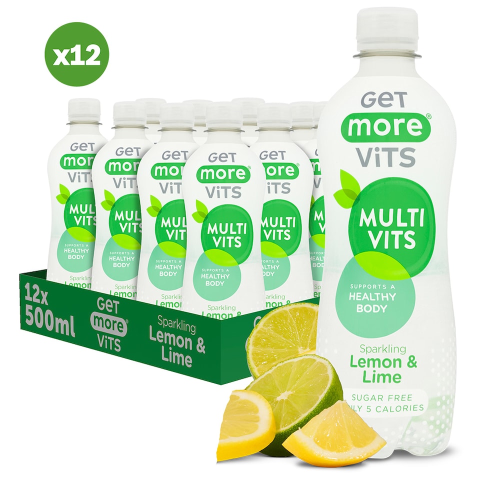 image 1 of Get More Multivitamins Sparkling Lemon & Lime 12x500ml