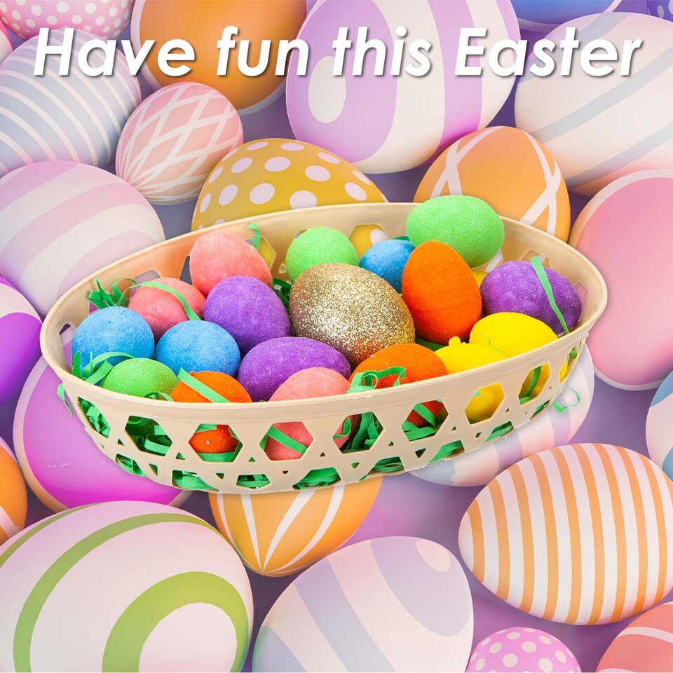 image 1 of PMS Easter Basket Golden Egg Hunt Set 4.5cm x 20.5cm Multicolour