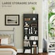 image 3 of HOMCOM 6 Tier Bookshelf, Freestanding Bookcase with Adjustable Shelves, Black
