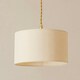 image 1 of ValueLights Reni Natural Drum Shade 3 Drop Bar Brushed Gold Diner Ceiling Pendant Light Gold