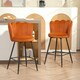 image 2 of HOMCOM Set of 2 Barstools with Petal Backrest for Kitchen Island Orange | Orange | 54W x 55D x 97H cm | 2