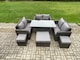 image 1 of Fimous Rattan Garden Outdoor Furniture 3 PC Love Sofa Set Adjustable Rising lifting Dining Table With 3 Footstools