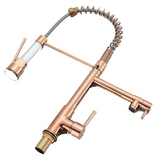 Kitchen Sink Taps Mixer Pull Out Spray Single Handle Brass Dual Spout Mixer Tap Brushed Nickel