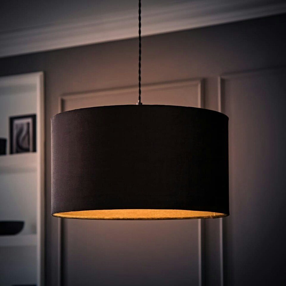 image 1 of ValueLights Reni Large Black Pendant Shade Black
