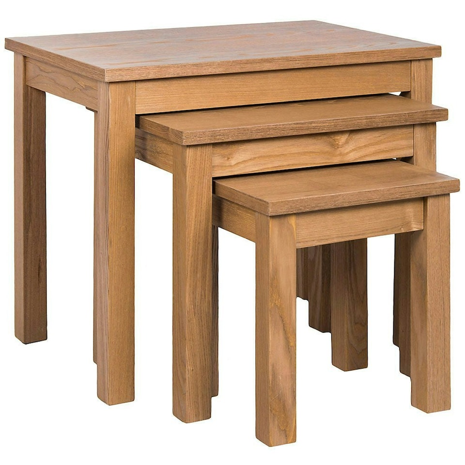 image 1 of Vida Designs Oakridge Set of 3 Nest of Tables Sofa Side End Table, Oak