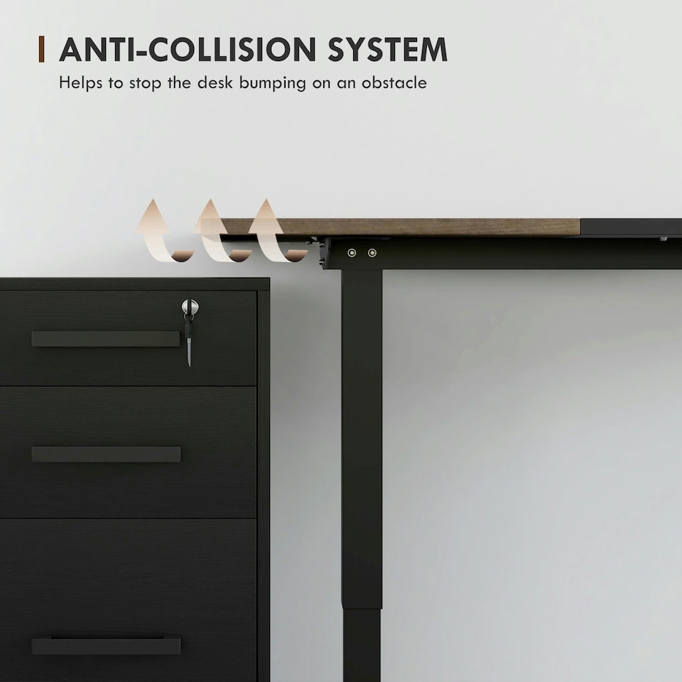 image 1 of Vinsetto Height Adjustable Electric Standing Desk with 4 Memory Preset Black