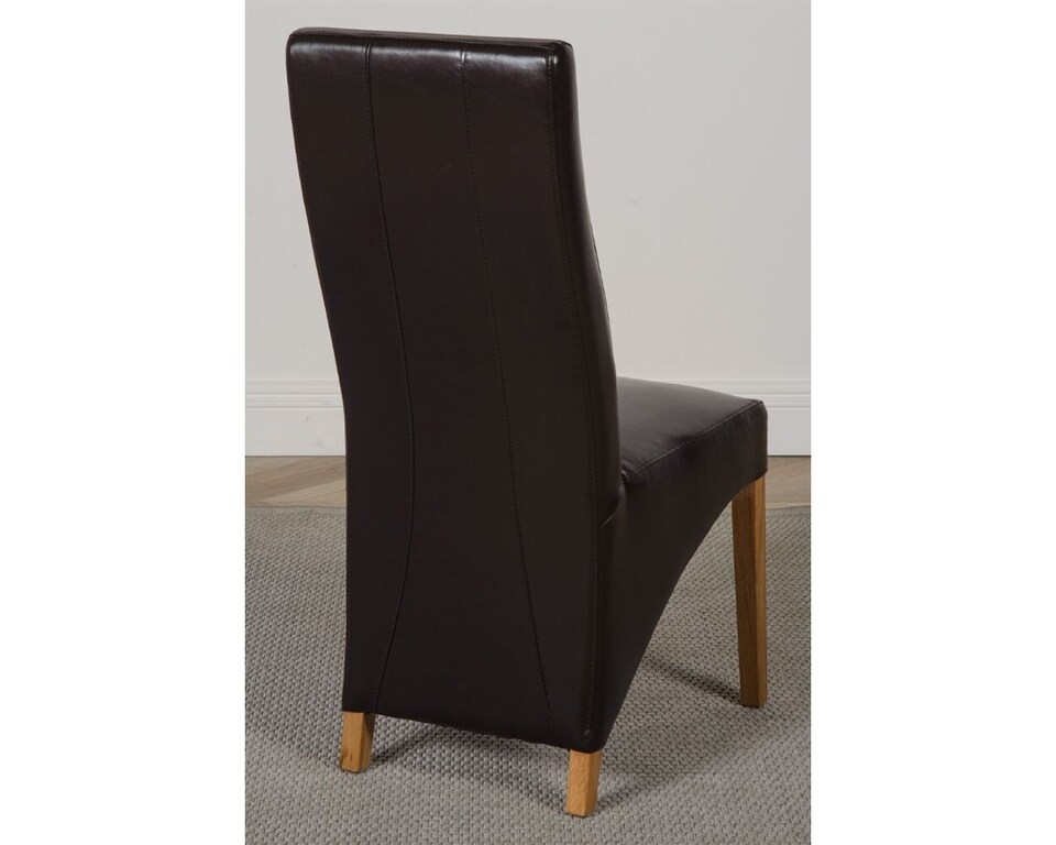 image 1 of Oslo 180 x 90 cm Large Oak Dining Table and 8 Lola Leather Chairs | Brown | Brown