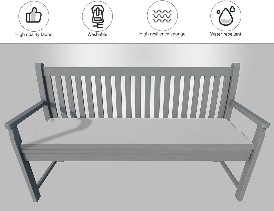 image 1 of Waterproof Garden Bench Cushion 3 Seater I Indoor & Outdoor Bench Seat Pad