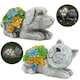 image 1 of Solar Dog & Cat Statue Set (Dog: 10x14x20cm, Cat: 11.5x22x15cm) – Garden Ornaments with Succulents & LED Lights