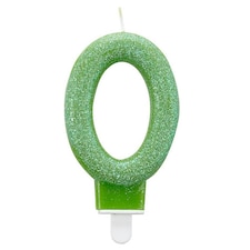Amscan Glitter Birthday Number Candle - Green - 6