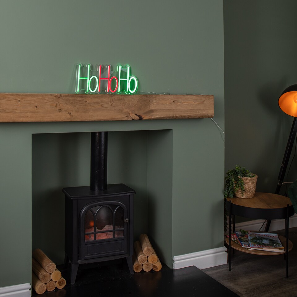 image 1 of 40cm x 18cm Light up Ho Ho Ho Christmas Neon Flex Hanging Sign