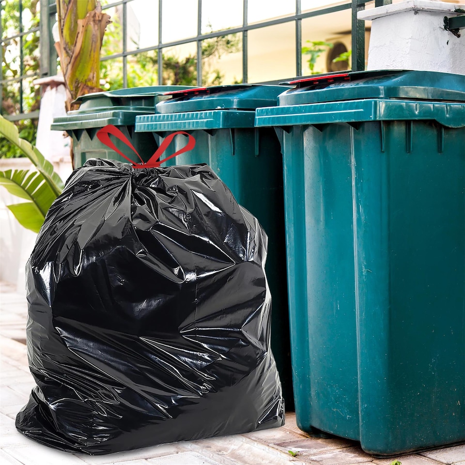 image 1 of GEEZY Large Bin Bags Heavy Duty Refuse Sacks 130L Black 10 Pack x1