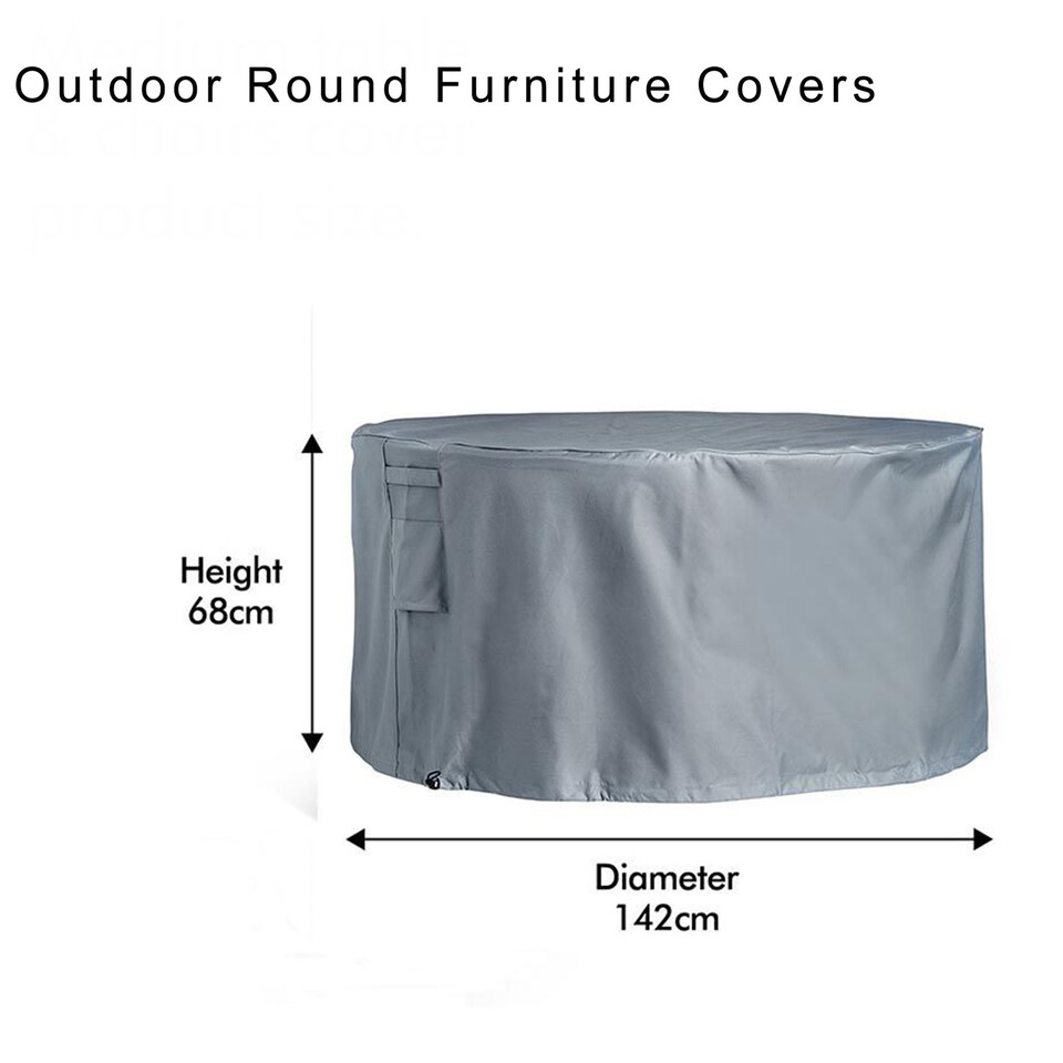 image 1 of Gr8 Garden Waterproof Medium Round Table Chairs Cover Premium Heavy Duty Protector