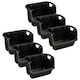 image 1 of Set Of 6 Black Heavy Duty Open Fronted Stacking Crates For Storage & Warehouse Order Picking Black