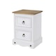 image 2 of Corona White, 2 Drawer Petite Bedside Cabinet White | antique waxed pine