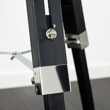 ValueLights Clipper Painted Black Floor Lamp with Large Grey Tapered Shade and LED Bulb
