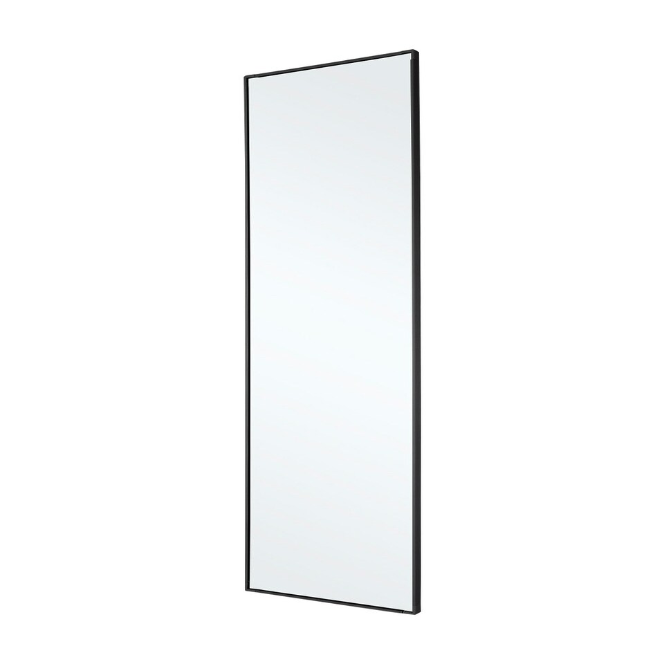 image 1 of Living and Home Modern Slim Frame Full Length Wall Mirror Black