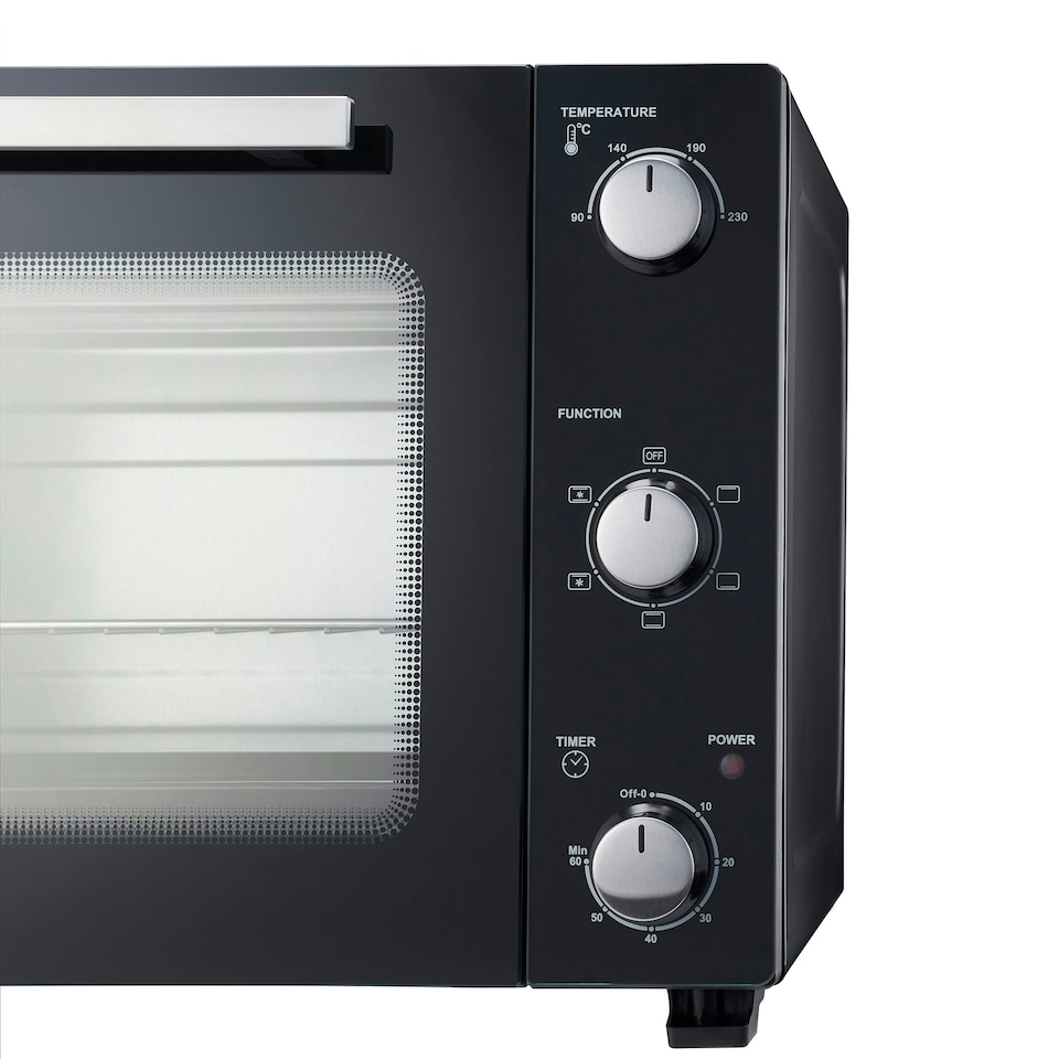 image 1 of Cooks Professional Mini Oven | 48 Litre | 3 Cooking Functions | Powerful 1500W | Black & Silver