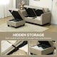 image 5 of HOMCOM Modular Sectional Sofa with Storage 2 Seater Sofa Set Brown Brown