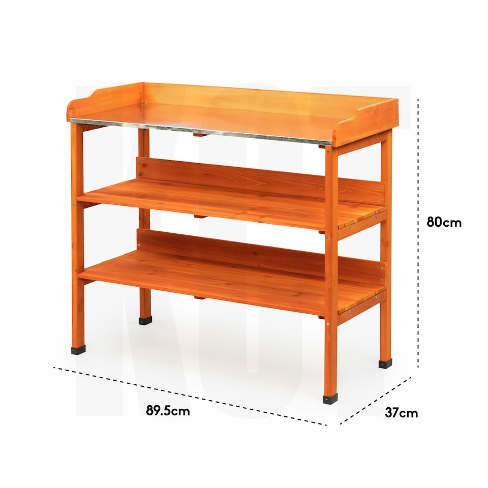 image 1 of KCT 3 Tier Wooden Garden Potting Bench Brown