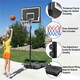image 4 of Yaheetech PE Backboard Basketball Stand System w/ Wheels Black/White