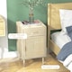 image 7 of HOMCOM Bedside Tables Set of 2 with Drawer Cabinet Adjustable Shelf Natural