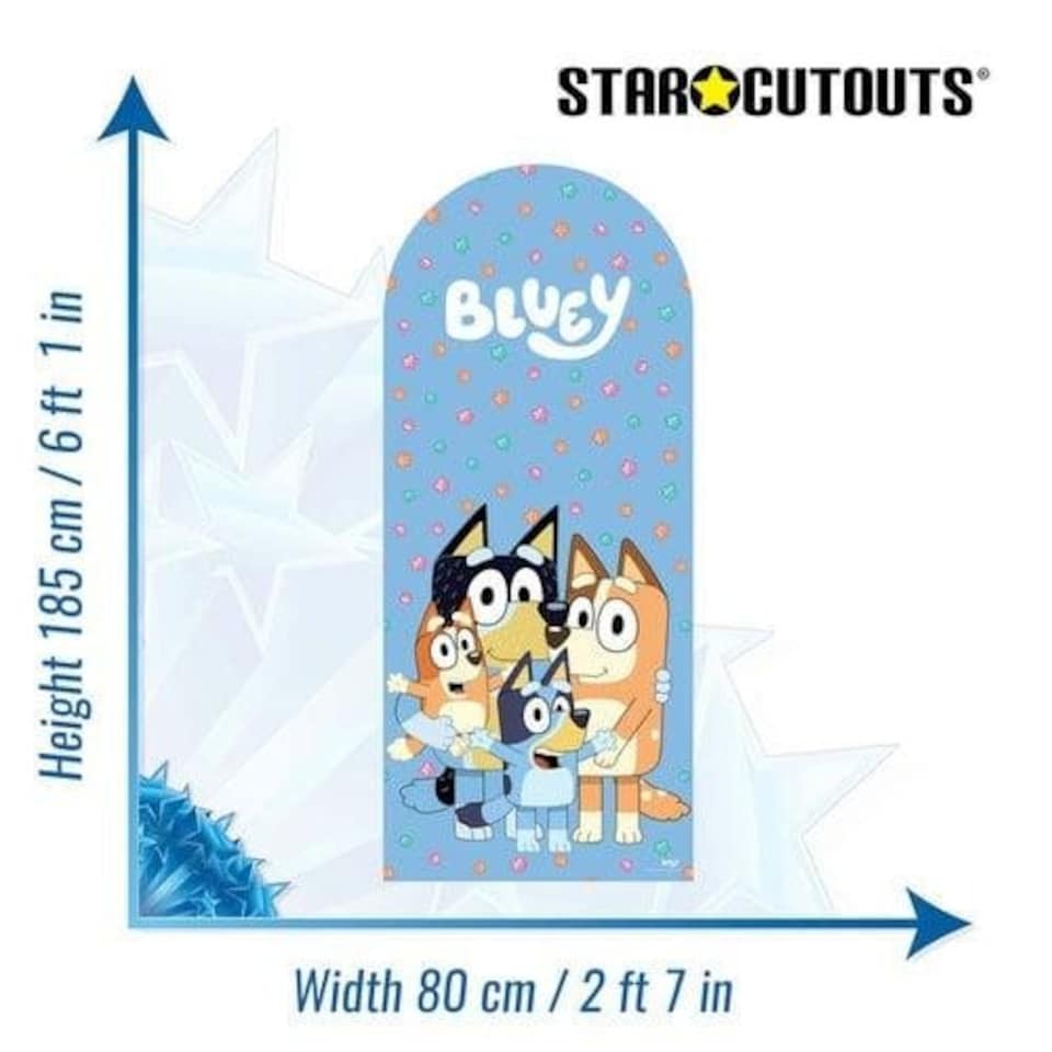 image 1 of Bluey Heeler Family Single Backdrop Cardboard Cutout 185cm