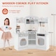 image 7 of COSTWAY Corner Wooden Play Kitchen Toddler Kitchen Playset w/Sounds-White