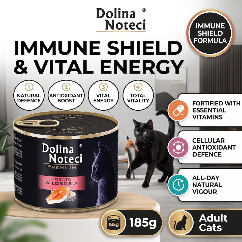 image 1 of Dolina Noteci Premium z Łososiem Wet Cat Food 185g  Complete and Balanced Grain Free Nutrition for Adult Cats High Protein x6