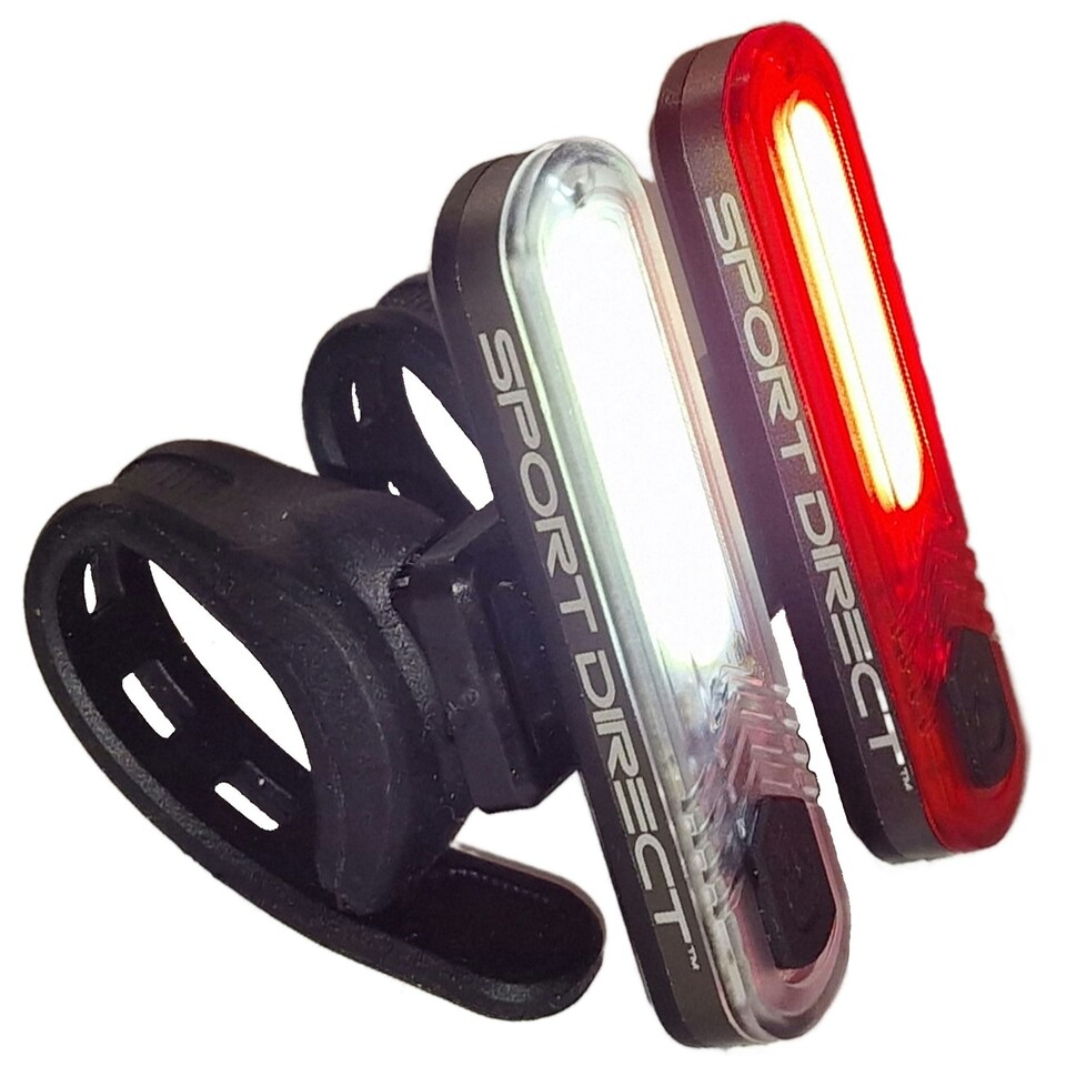 image 1 of Sport Direct Superbright 130 Lumens Front/Rear Bike USB Rechargeable Set