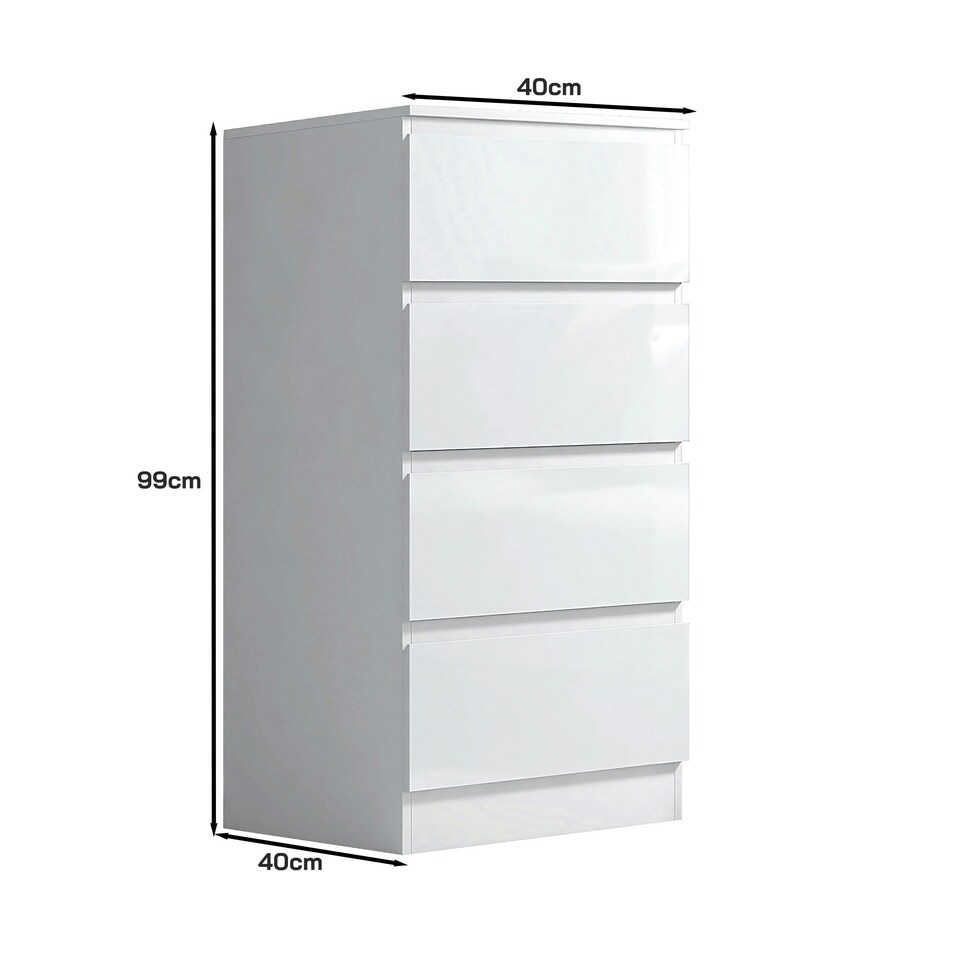 image 1 of FWStyle Stora 4 Drawer Chest of Drawers - White Gloss Front