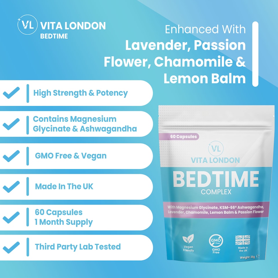 image 1 of Bedtime Complex Vitamin Capsules - With Magnesium Glycinate & Lavender - 60 Capsules