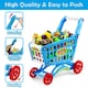 image 4 of Shopping Cart Trolley Play Set for Children – Includes 78 Grocery Food, Fruit, and Vegetable Accessories (Blue)