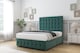 image 2 of Sloomy Berlin Emerald Plush Divan Bed With Mattress 2 Drawers Right Side With 54" Floor Standing Headboard & 12" Matching Footboard 4'6 Double | Green | Emerald | Double | 1