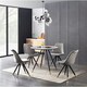 image 8 of Set of 2 Sofia Ergonomic Modern Dining Chairs Upholstered in Velvet, Metal Legs with Gold End Tips | Grey | Dark Grey