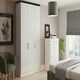 image 3 of Shaker White Single Wardrobe with Single Rail White