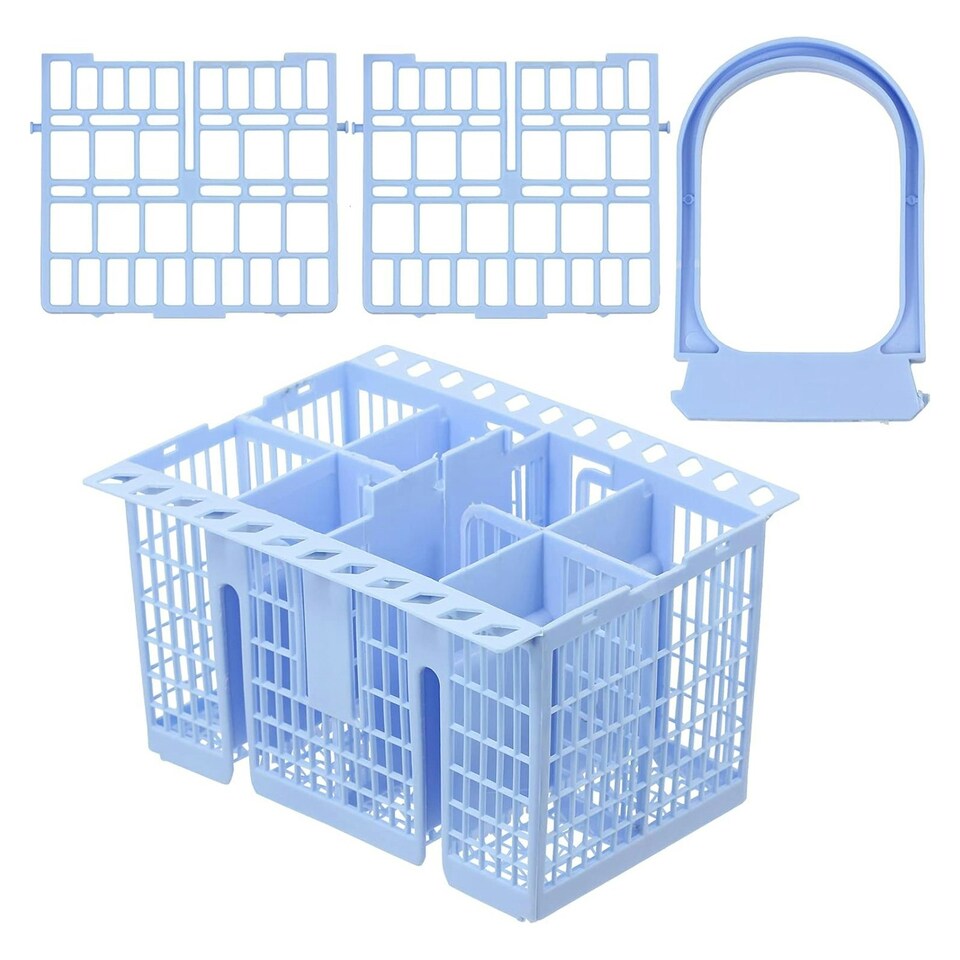 image 1 of SPARES2GO Cutlery Basket Cage for Hotpoint Dishwasher (Blue, 220 x 208 x 160mm)
