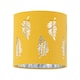 image 2 of First Choice Lighting Chrome Arched Table Lamp with Ochre Fern Cut Out Shade Chrome | Yellow
