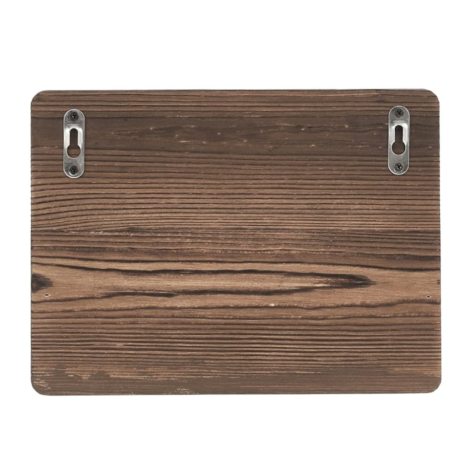 image 1 of Living and Home Rustic Paulownia Wall Key Holder - Brown