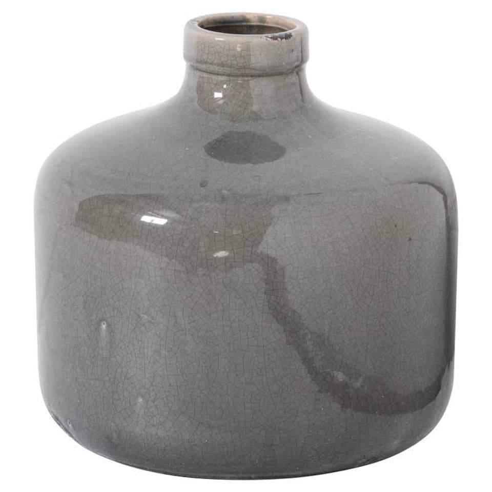 image 1 of Garda Glazed Chive Vase - Ceramic - L23 x W23 x H23 cm - Grey | Grey
