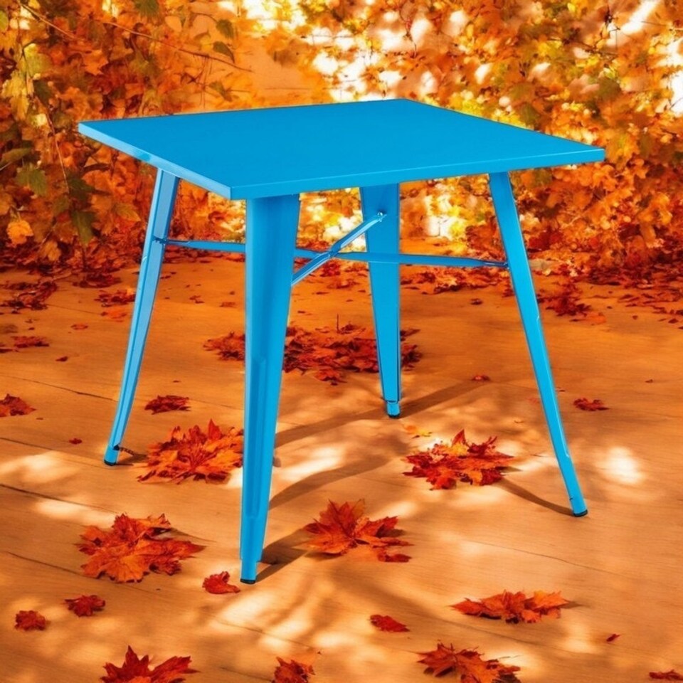 image 1 of Garden Bar Table - Metal - L80 x W80 x H76 cm - Blue Blue