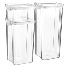 Argon Tableware 3 Piece Food Storage Containers Set - 3 Sizes - White