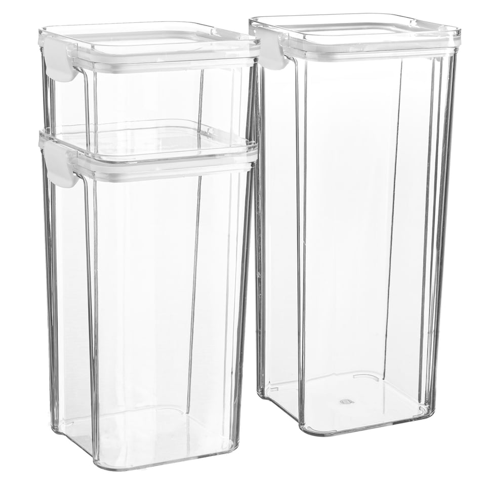 image 1 of Argon Tableware 3 Piece Food Storage Containers Set - 3 Sizes - White