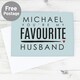 image 1 of Personalised You're My Favourite Husband Card