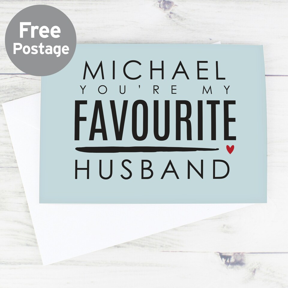 image 1 of Personalised You're My Favourite Husband Card