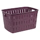 image 1 of 20L Plastic Bamboo Look Basket Laundry Clothes Storage Sorter Hamper with Handles | Purple | Purple