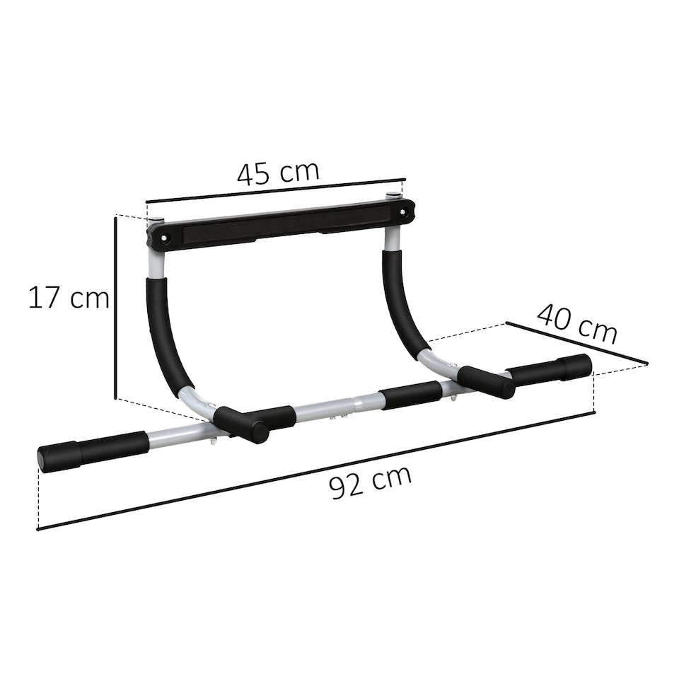 image 1 of HOMCOM Indoor Fitness Door Horizontal Bar Pull-ups Home Gym Upper Body Workout
