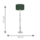 image 2 of ValueLights Victoria Grey Wood Floor Lamp Green Shade | Grey | Green